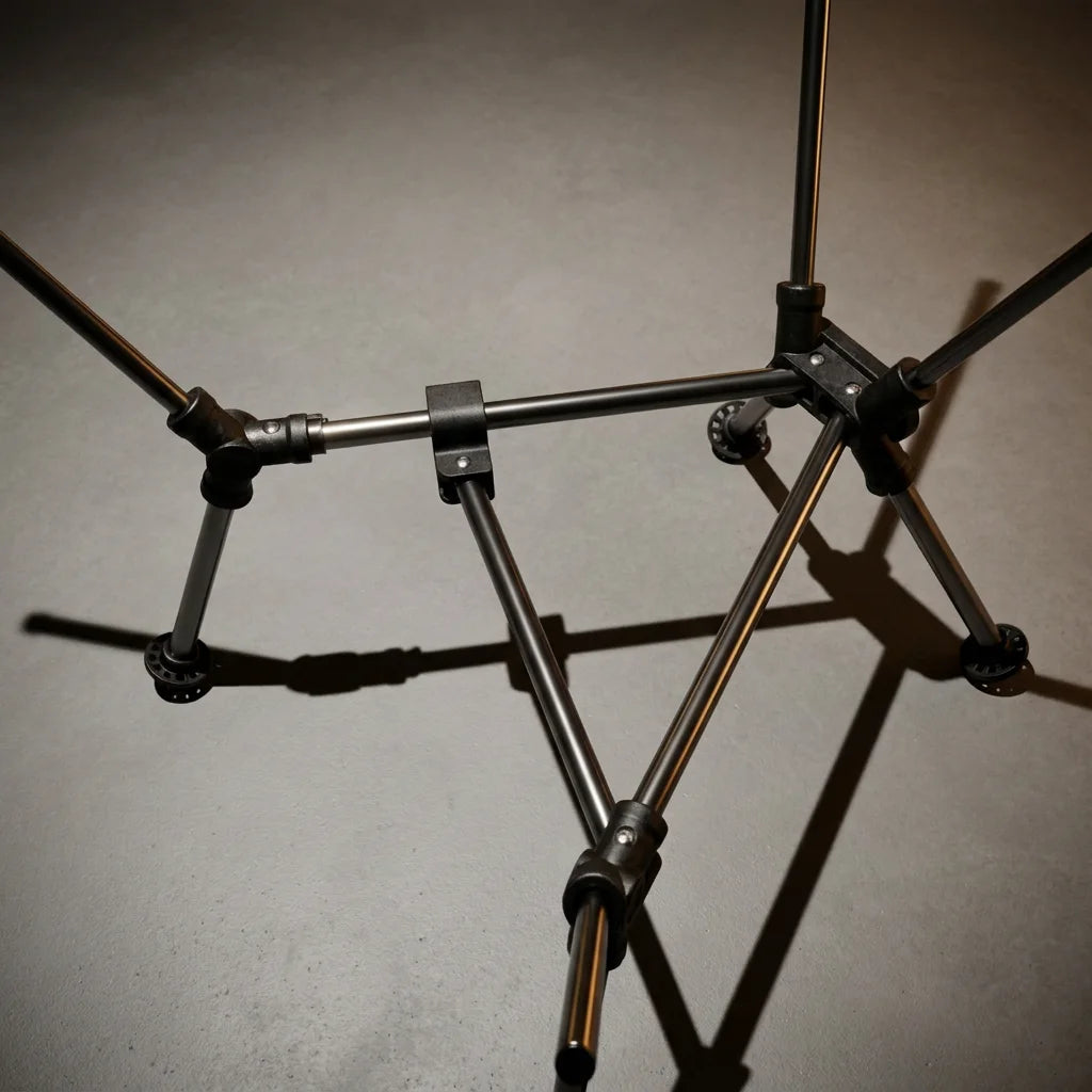 Close-up of the assembled Tri-lock frame