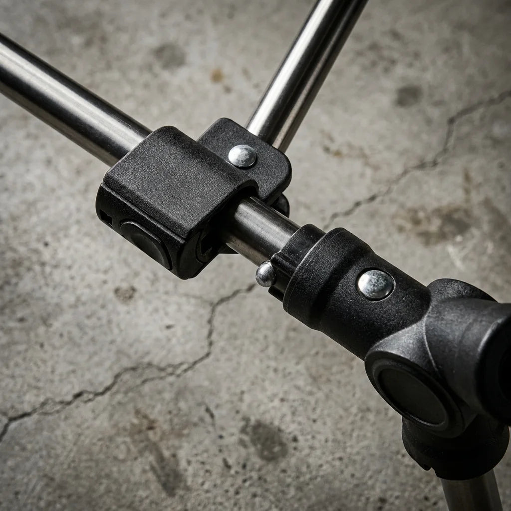 Close-up of the Tri-lock metal push pin