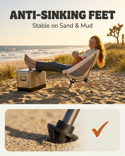 Cream Capy chair anti sink feet